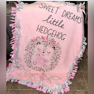 Handmade By Me! Brand New! Hedgehog Fleece Blanket